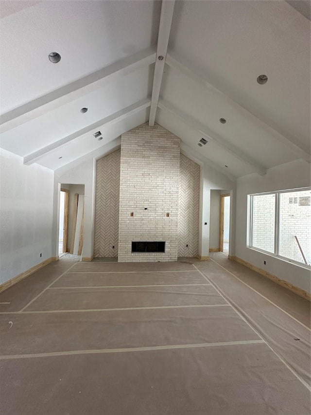 2439 Centurian Cir, Roman Forest, TX 77357 - unfurnished living room featuring a fireplace and baseboards