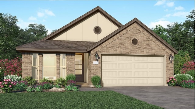 5210 Lake Trout Ln, Baytown, TX 77521 - view of front of home featuring brick siding, driveway, and a garage