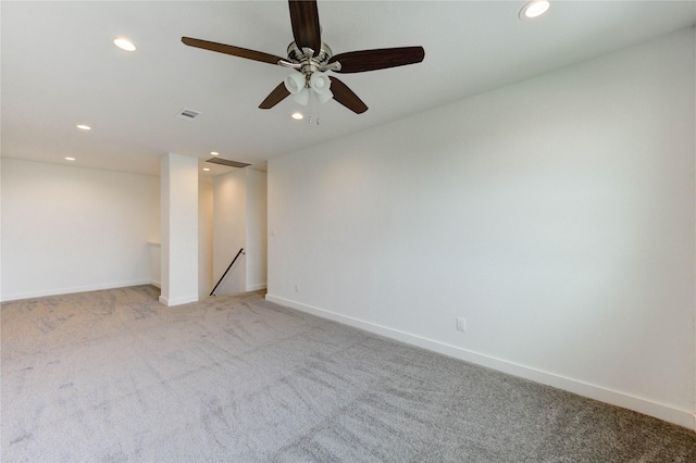 6197 Rd 5503, Cleveland, TX 77327 - empty room featuring light carpet, recessed lighting, baseboards, and ceiling fan