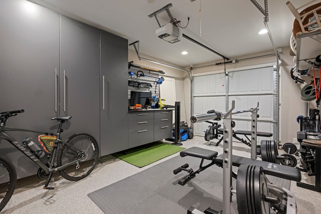 2107 Hewitt Dr, Houston, TX 77018 - exercise area with a garage and recessed lighting