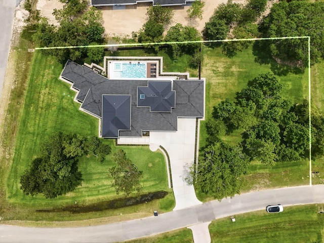 11736 Canyon Ct, Conroe, TX 77385 - view from above of property featuring property parcel outlined
