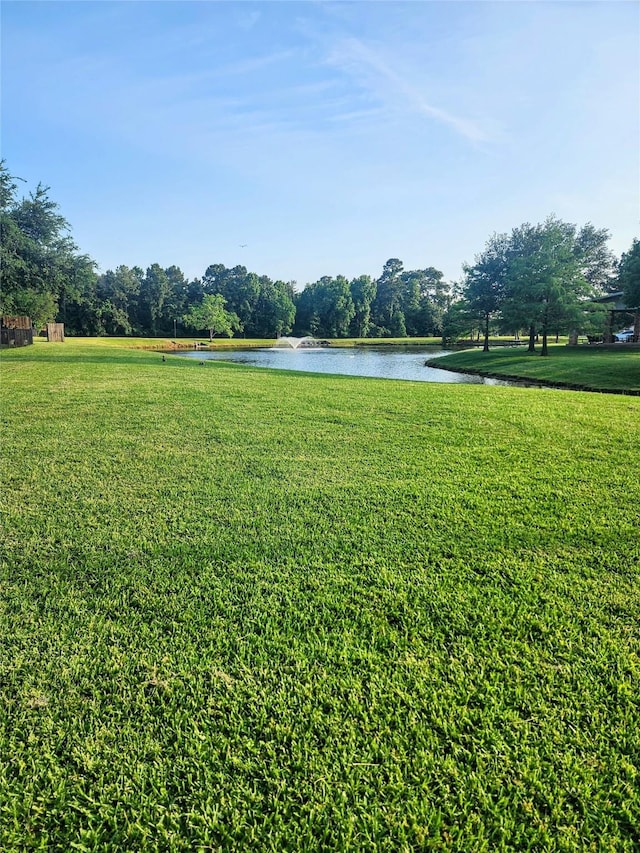 723 Hinsdale, Magnolia, TX 77354 - view of grassy yard featuring a water view