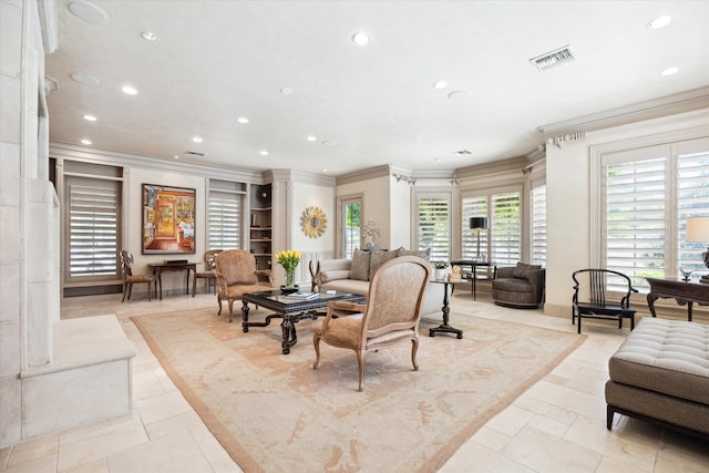 3019 Sunset Blvd, Houston, TX 77005 - living area with crown molding and recessed lighting