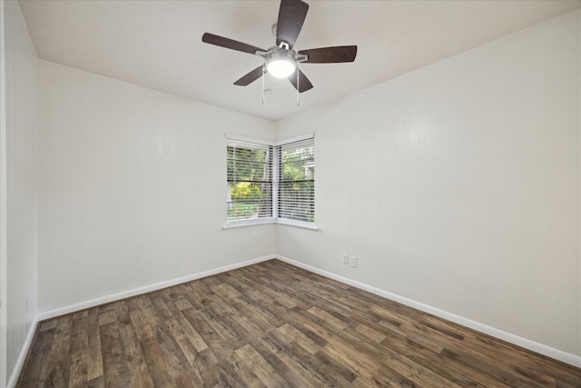 1309 Centennial Dr, Houston, TX 77055 - empty room featuring baseboards, dark wood-type flooring, and ceiling fan