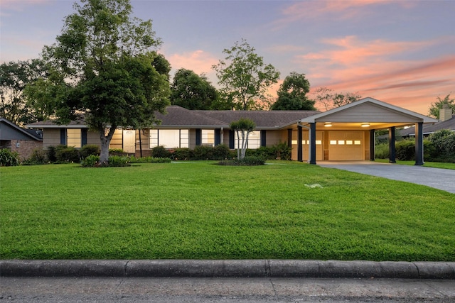 1309 Centennial Dr, Houston, TX 77055 - view of front of property with a garage, a lawn, and asphalt driveway