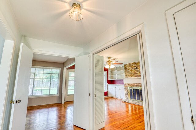 10134 Brinwood Dr, Houston, TX 77043 - hall featuring wood finished floors and baseboards