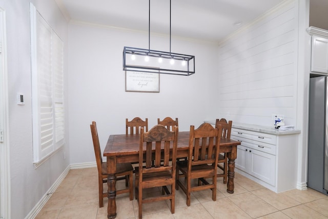 6 Lovenote Ct, The Woodlands, TX 77382 - dining space with light tile patterned flooring and crown molding