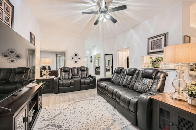 3106 Village Springs Ct, Houston, TX 77339 - living area with a ceiling fan and light wood-style floors