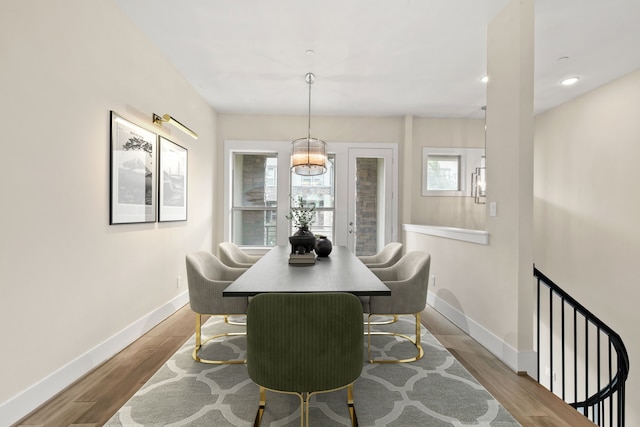 2653 Fountain Key Blvd, Houston, TX 77008 - dining space featuring baseboards, wood finished floors, and recessed lighting