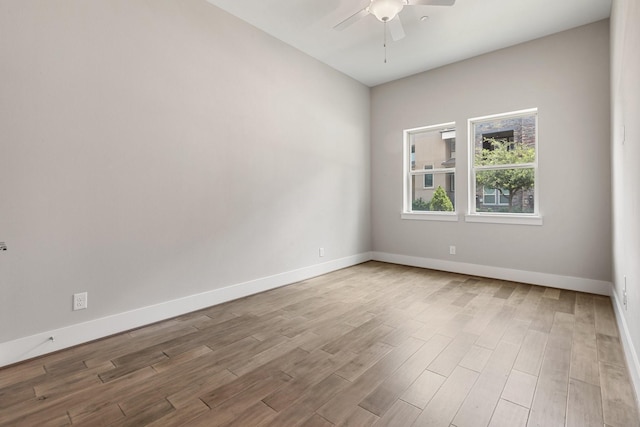 2653 Fountain Key Blvd, Houston, TX 77008 - empty room with a ceiling fan, baseboards, and wood finished floors