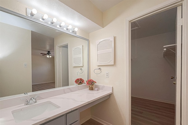 3968 Belle Park Dr, Houston, TX 77072 - bathroom featuring vanity and wood finished floors