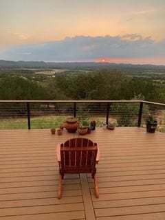 1328 Lakepark Dr, Lakehills, TX 78063 - wooden terrace with a wooded view