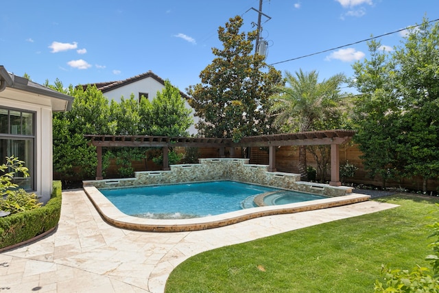 5659 Willers Way, Houston, TX 77056 - outdoor pool featuring a pergola, a patio, and a jacuzzi