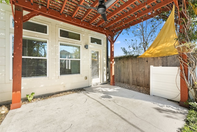 824 W 20th St, Houston, TX 77008 - view of patio / terrace featuring a pergola and a ceiling fan