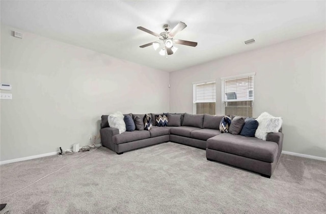 17439 Hayley Springs Ct, Humble, TX 77396 - carpeted living area featuring ceiling fan and baseboards
