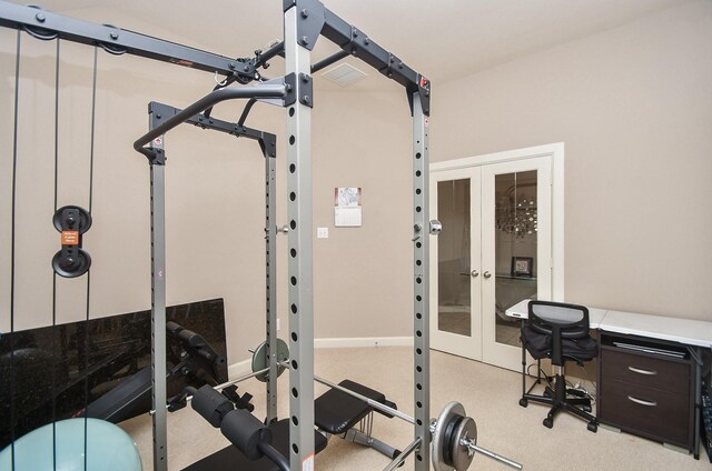 19527 Sundance Edge Ct, Richmond, TX 77407 - workout area featuring french doors