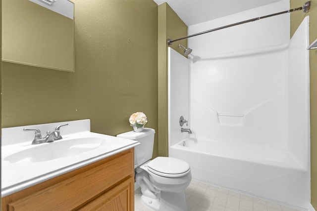11539 Byronstone Dr, Houston, TX 77066 - bathroom with toilet, vanity, bathing tub / shower combination, and tile patterned flooring