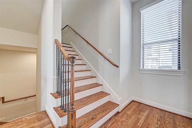 5617 Kiam St Unit A, Houston, TX 77007 - stairs with wood finished floors and baseboards