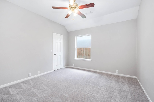 2604 Sunday House Ct, Pearland, TX 77584 - carpeted spare room with a ceiling fan, vaulted ceiling, and baseboards