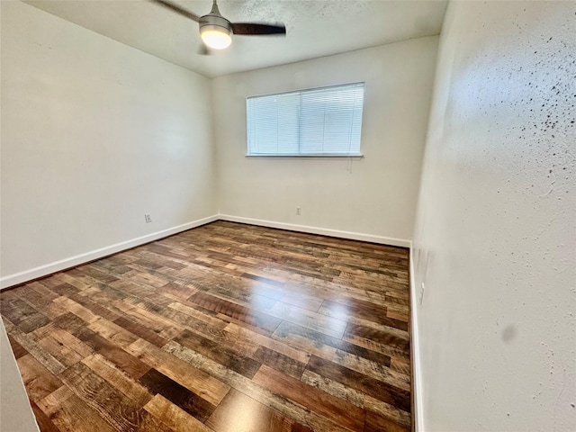 3611 Acorn Way Ln, Spring, TX 77389 - spare room with hardwood / wood-style flooring, a ceiling fan, and baseboards