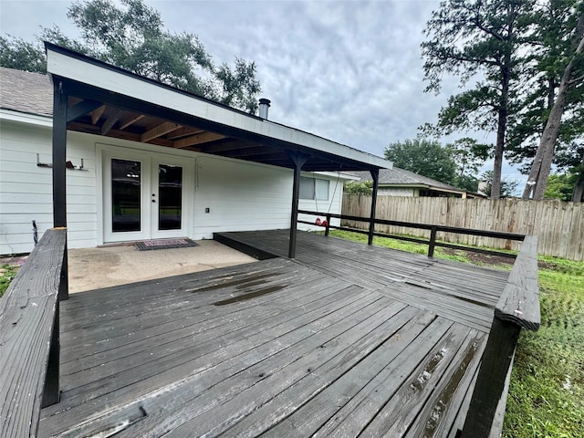 3611 Acorn Way Ln, Spring, TX 77389 - wooden deck with french doors