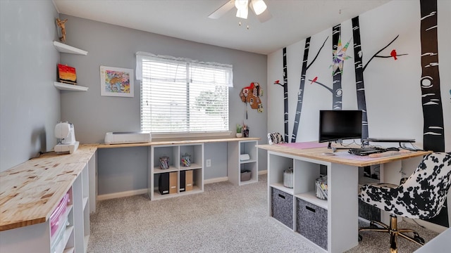 20703 Emerald Spruce Ct, Kingwood, TX 77346 - office space featuring a ceiling fan and carpet flooring