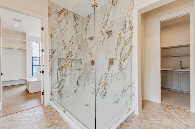 1810 Woodcrest Dr, Houston, TX 77018 - bathroom with a marble finish shower and vanity