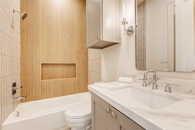 1810 Woodcrest Dr, Houston, TX 77018 - bathroom with toilet, vanity, and shower / bath combination