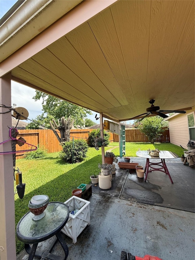 20122 Yellow Canyon Falls Dr, Tomball, TX 77375 - view of patio featuring a ceiling fan