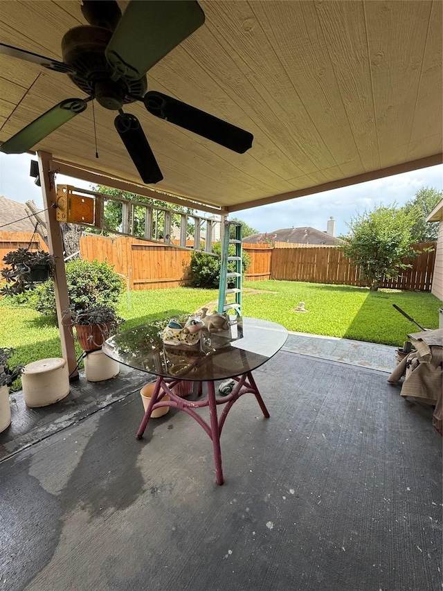 20122 Yellow Canyon Falls Dr, Tomball, TX 77375 - view of patio with a ceiling fan