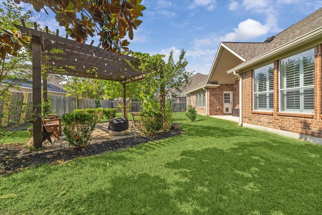 15718 Starcreek Ln, Houston, TX 77044 - view of yard featuring a pergola and a patio