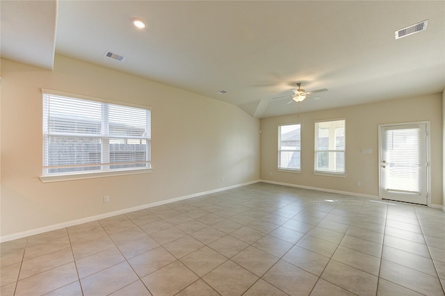 6531 Cody Mountain Trl, Richmond, TX 77407 - unfurnished room featuring a ceiling fan, light tile patterned floors, baseboards, and recessed lighting