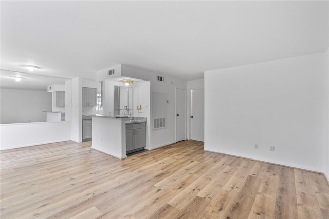 6500 Sands Point Dr Unit 107, Houston, TX 77074 - unfurnished living room with light wood-style flooring and a sink