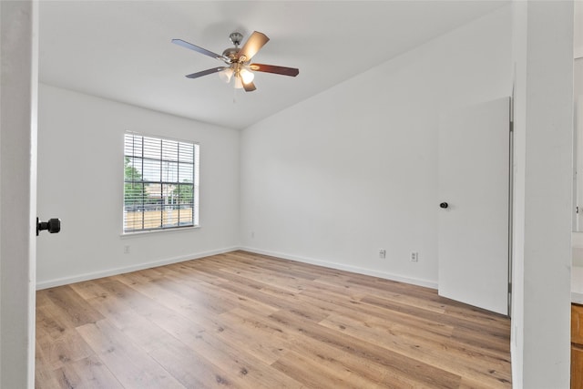 6500 Sands Point Dr Unit 107, Houston, TX 77074 - spare room featuring ceiling fan, light wood-style flooring, baseboards, and lofted ceiling