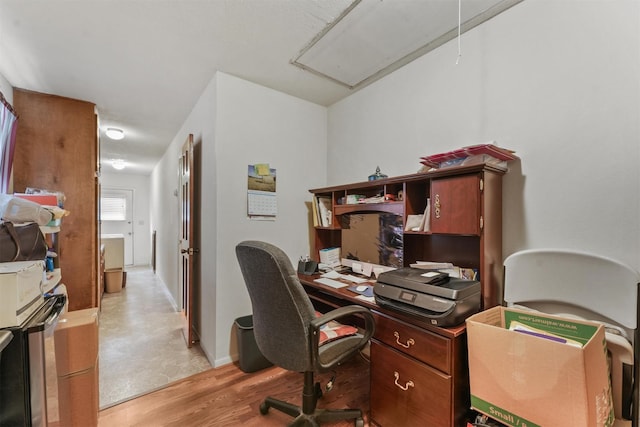 103 Whippoorwill Dr, Livingston, TX 77351 - office featuring attic access and light wood finished floors