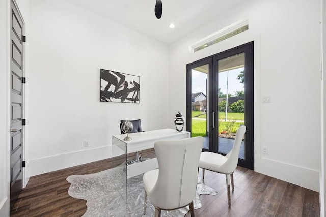 3379 Tampa St, Houston, TX 77021 - office space featuring french doors, dark wood-style flooring, and recessed lighting