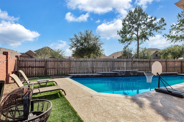 8106 Yarrow Dr, Cypress, TX 77433 - view of swimming pool with a fenced backyard and a patio