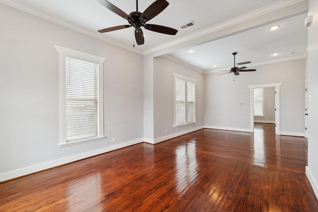 2604 Cochran St, Houston, TX 77009 - unfurnished living room with ceiling fan, wood finished floors, healthy amount of natural light, baseboards, and recessed lighting