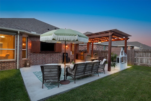 18731 Pilot Knolls Dr, Cypress, TX 77433 - view of patio with a pergola and an outdoor hangout area