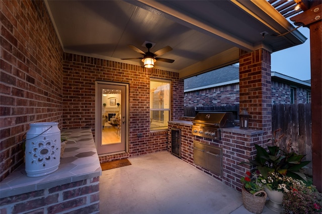 18731 Pilot Knolls Dr, Cypress, TX 77433 - view of patio featuring a ceiling fan