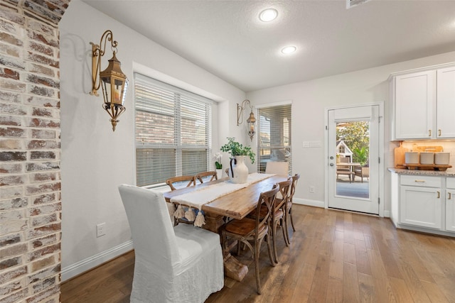 18731 Pilot Knolls Dr, Cypress, TX 77433 - dining area with baseboards, healthy amount of natural light, wood-type flooring, and recessed lighting