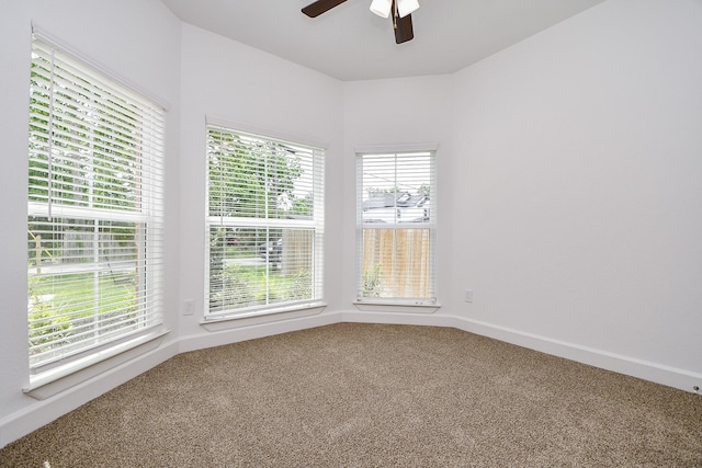 6718 Utah St, Houston, TX 77091 - carpeted spare room featuring ceiling fan and baseboards