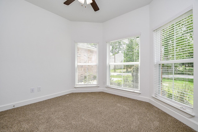 6718 Utah St, Houston, TX 77091 - carpeted spare room with healthy amount of natural light, ceiling fan, and baseboards