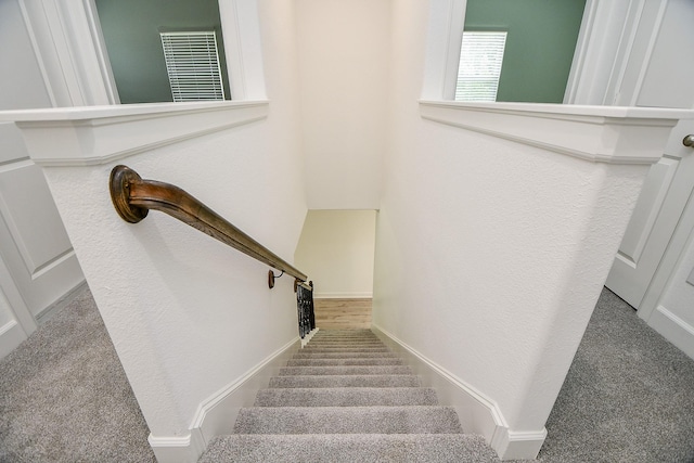 6727 Utah St, Houston, TX 77091 - stairs with carpet and baseboards