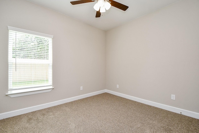 6519 Utah St, Houston, TX 77091 - unfurnished room with carpet floors, a ceiling fan, and baseboards