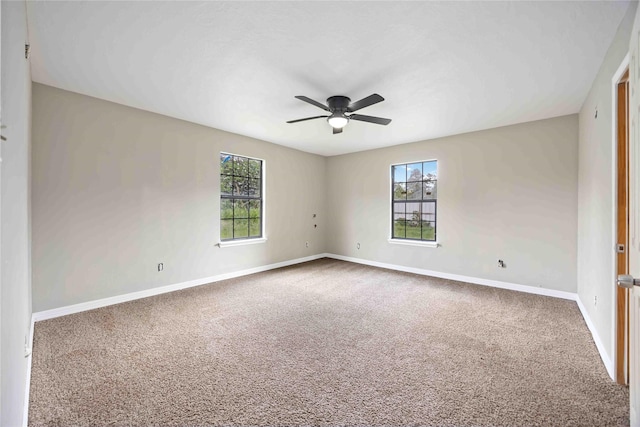 1206 Dewalt St, Houston, TX 77088 - unfurnished room with baseboards, carpet flooring, and a ceiling fan