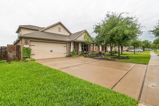 17915 Tall Chestnut St, Cypress, TX 77429 - view of front of home featuring brick siding, a garage, concrete driveway, and roof with shingles
