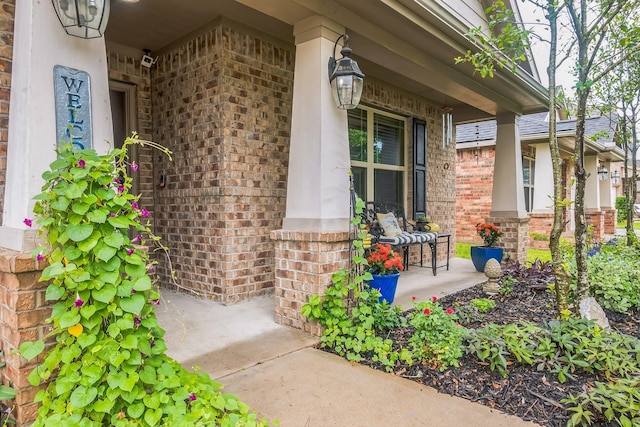 17915 Tall Chestnut St, Cypress, TX 77429 - property entrance featuring a porch and brick siding