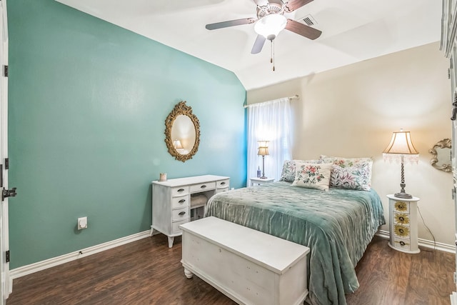 17915 Tall Chestnut St, Cypress, TX 77429 - bedroom featuring wood finished floors, baseboards, lofted ceiling, and ceiling fan