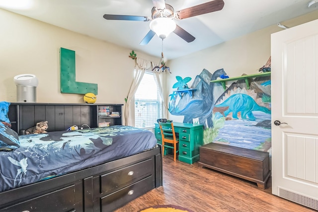 17915 Tall Chestnut St, Cypress, TX 77429 - bedroom featuring wood finished floors and ceiling fan